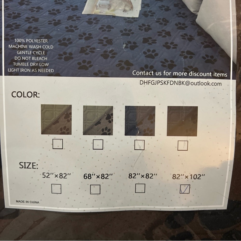 TTLUCKY chocolate king size bed waterproof potector with Paw Prints for pets - Picture 4 of 6